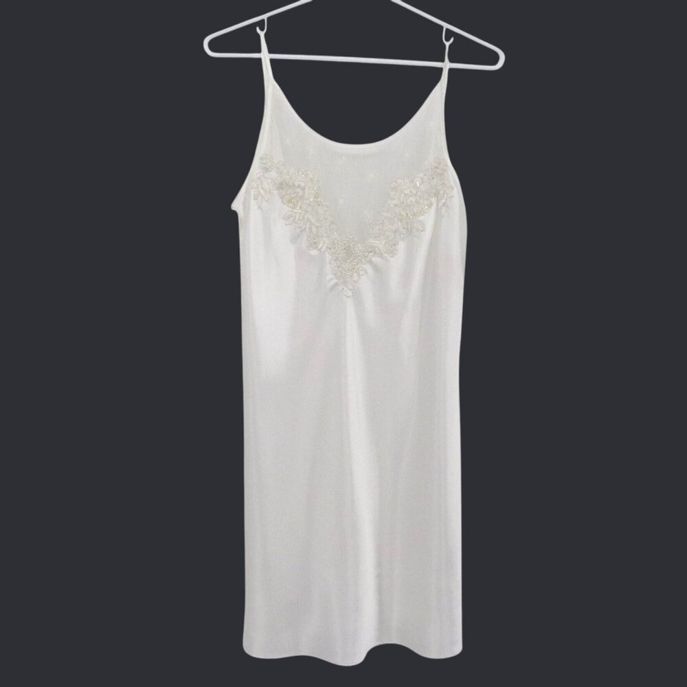 California Dynasty Satin Night Gown Womens XS White Fairy Boho Romantic Feminine